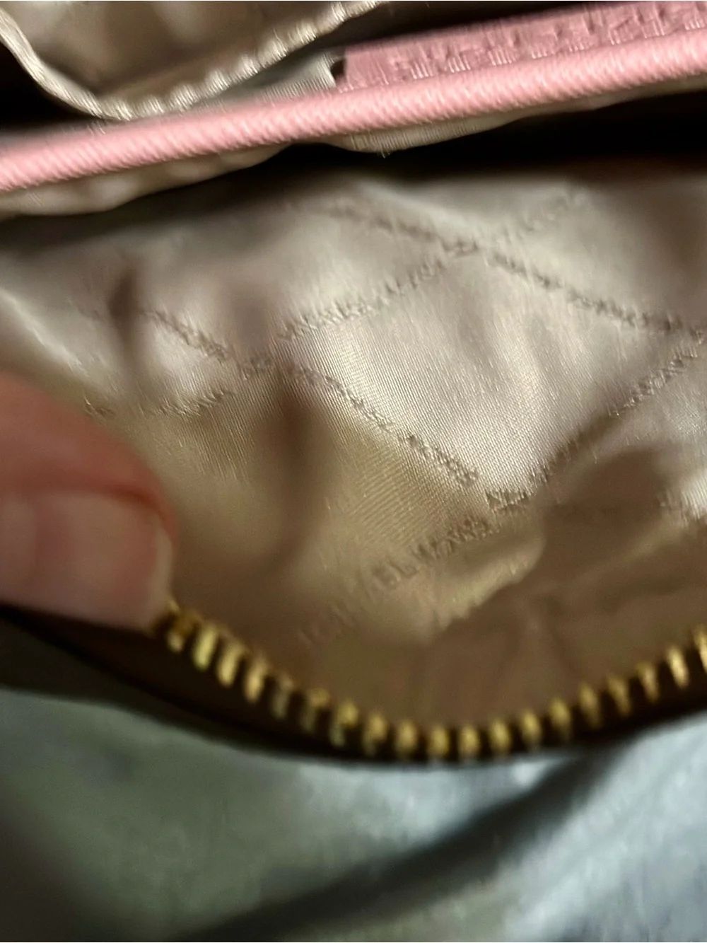 Michael Kors Brown Logo Crossbody with Pink Accents